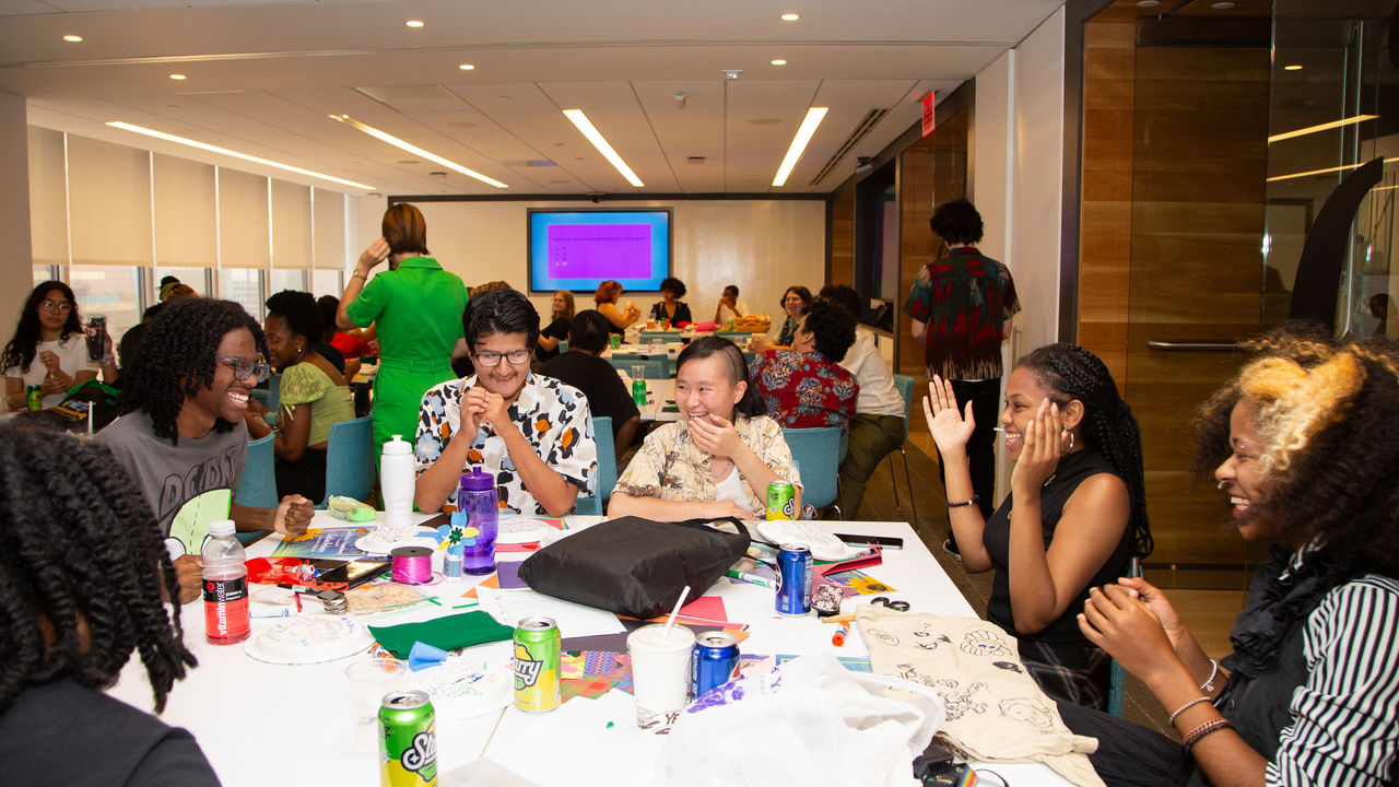 Group of students laughing 