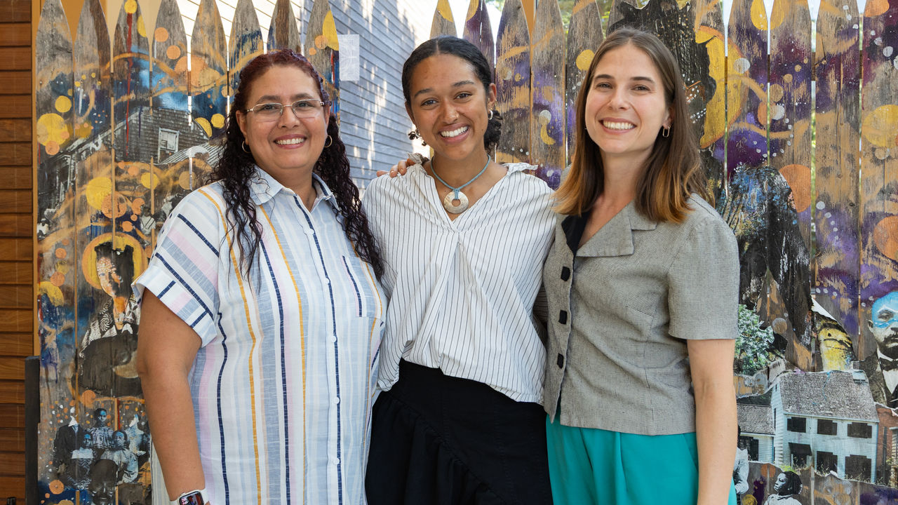 Group photo of three people 